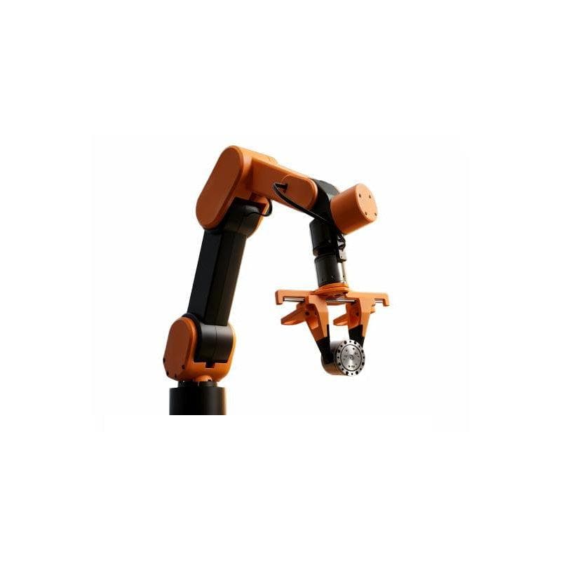 6-DOF — ROBSTRIDE Edulite A3 robot arm close-up showing wrist joint and orange gripper end effector